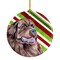 Caroline&#x27;s Treasures   LH9219-CO1 Newfoundland Candy Cane Holiday Christmas Ceramic Ornament, 3 in, multicolor